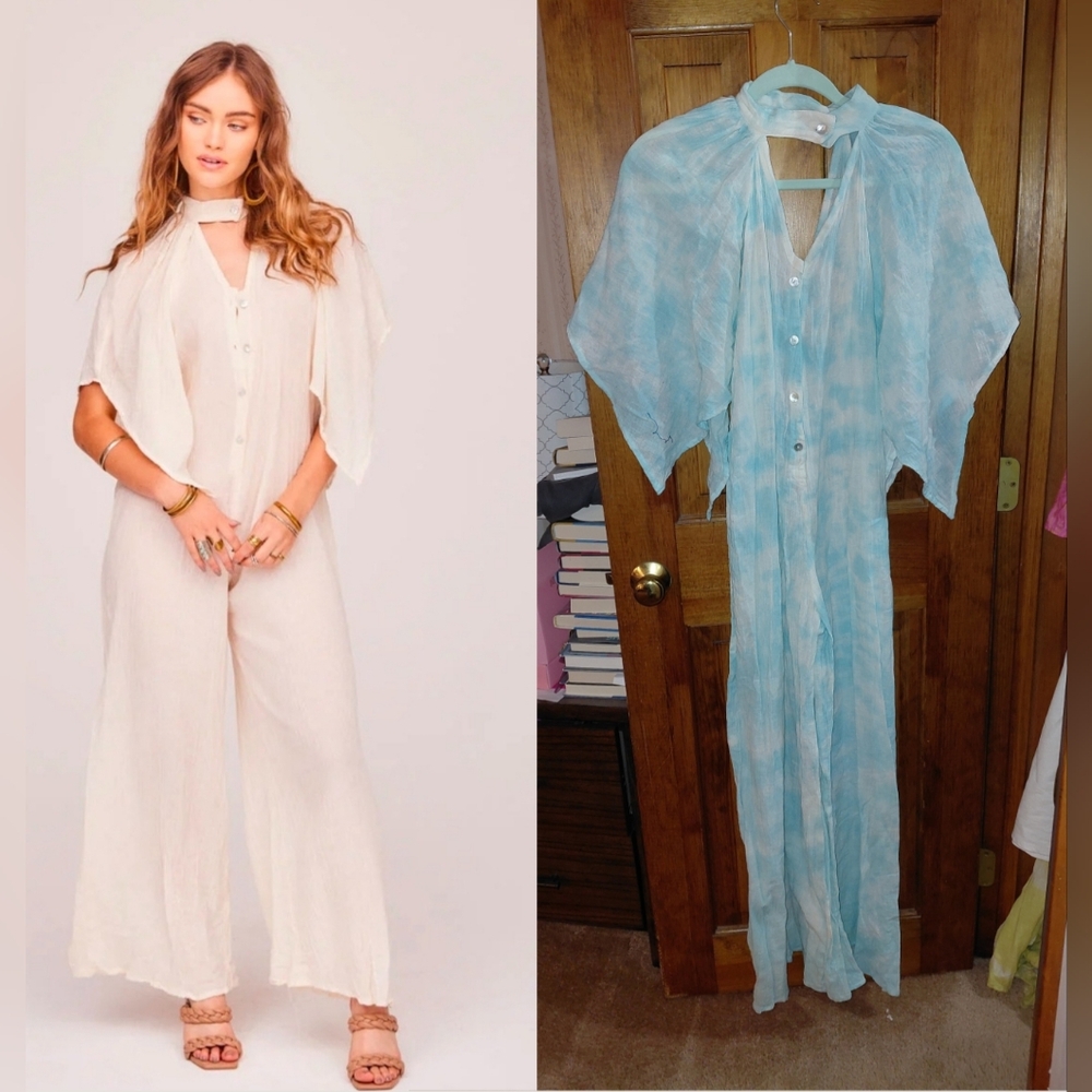 Jen's Pirate Booty Tie Dye Hyacinth Jumpsuit NWOT